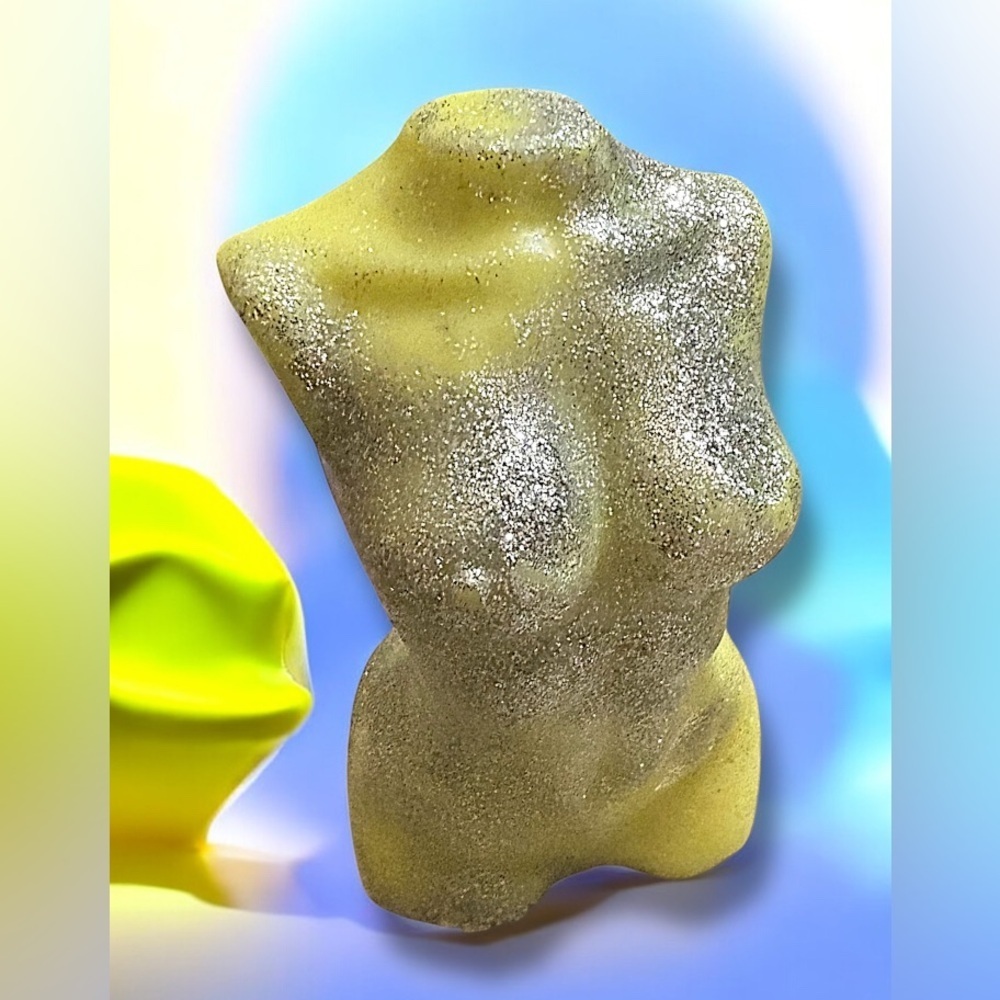 Apple shimmer SOAP HANDMADE torso - coconut oil & goats milk 4x2in 5oz